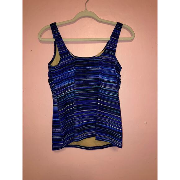 L.L. Bean blue swimsuit Tankini size 8 Regular - Picture 3 of 6